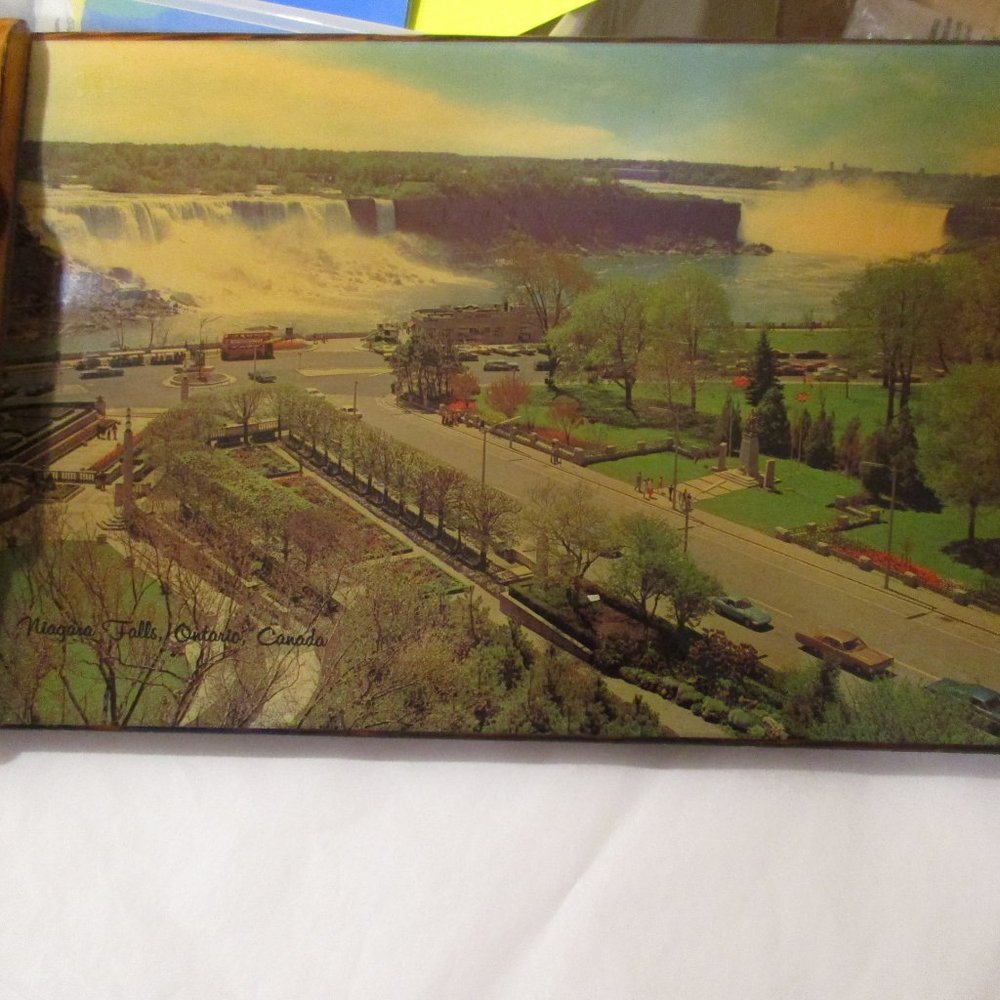 Vintage Kitsch Niagara Falls Wood Serving Tray